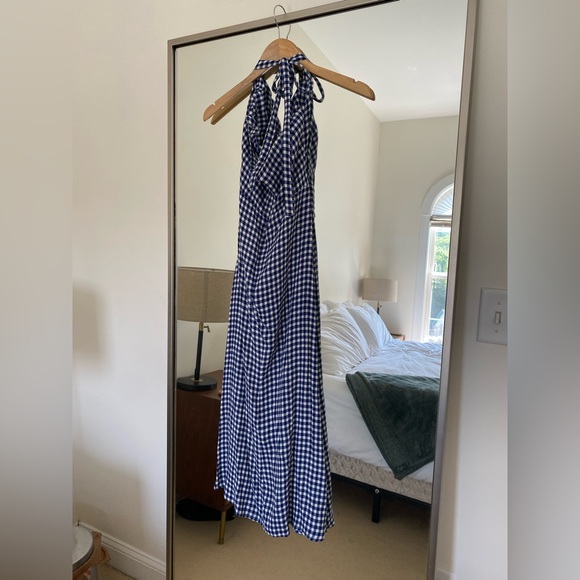 NWOT Reformation Monaco Dress in Blue/White Gingham Size 6 - Picture 4 of 4